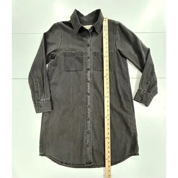 Madewell Womens Black Denim Button Front Mini Shirt Dress H2278 Size XS W474 - Picture 8 of 10